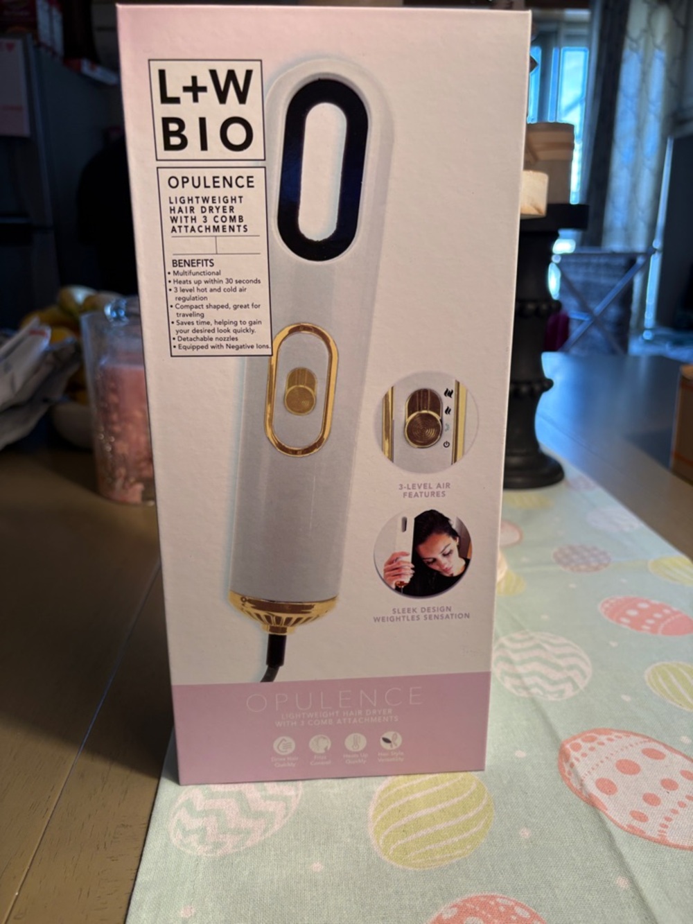 Opulence Lightweight Hair Dryer - White & Gold